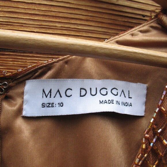 Mac Duggal 5442 Womens Embellished Bell Sleeve Tiered Gown Dress Copper - Picture 14 of 15